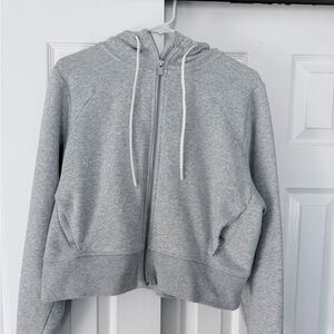 All In Motion Gray Zip-Up Cropped Hoodie, Women’s size large